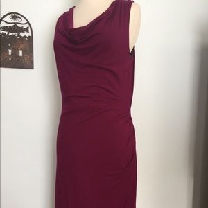 Athleta reversible plumb and gray cowl neck dress